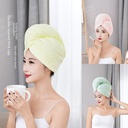 Women's Thickened Double-Layer Quick-Drying Coral Fleece Dry Hair Towel Absorbent Headscarf Shower Cap Embroidered logo