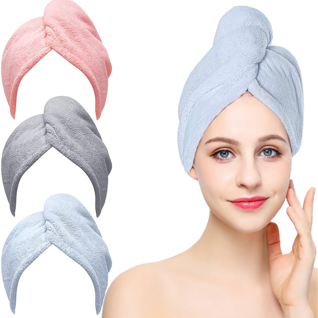 Dry hair cap thickened 300GSM embroidery coral fleece gift hotel bathroom shower cap beauty salon quick drying