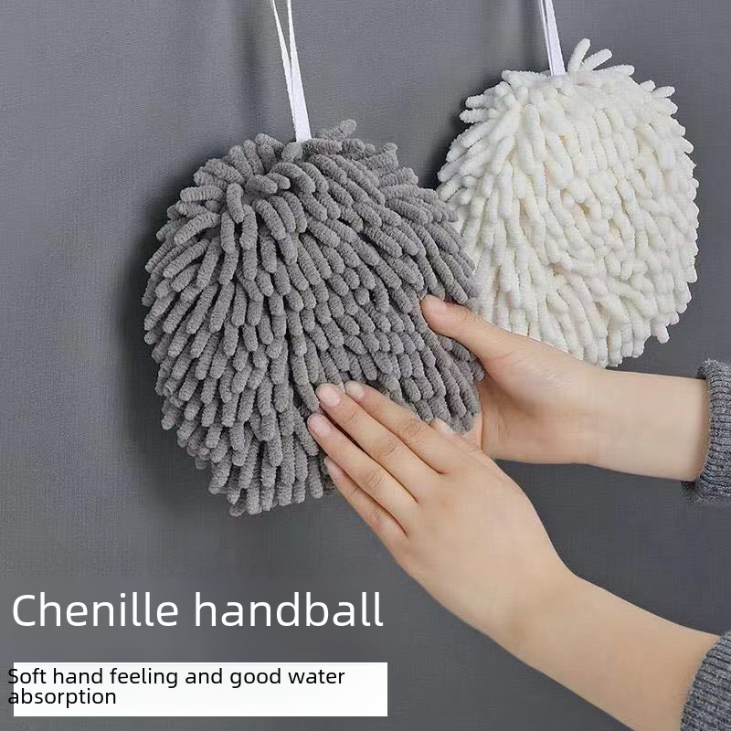 Japanese-style Chenille Wipe Handball Hanging Hand Towel Kitchen Thickened Water Absorbent Quick-drying Toilet Cute Rag Nordic Style