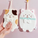 Cute kitten hanging towel absorbent lint-free hand cloth toilet kitchen towel thickened quick-drying cloth