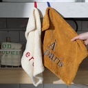 Modern Simple Ins Style Functional Towel Solid Color Square French Letter Embroidered Soft Absorbent Hand Towel