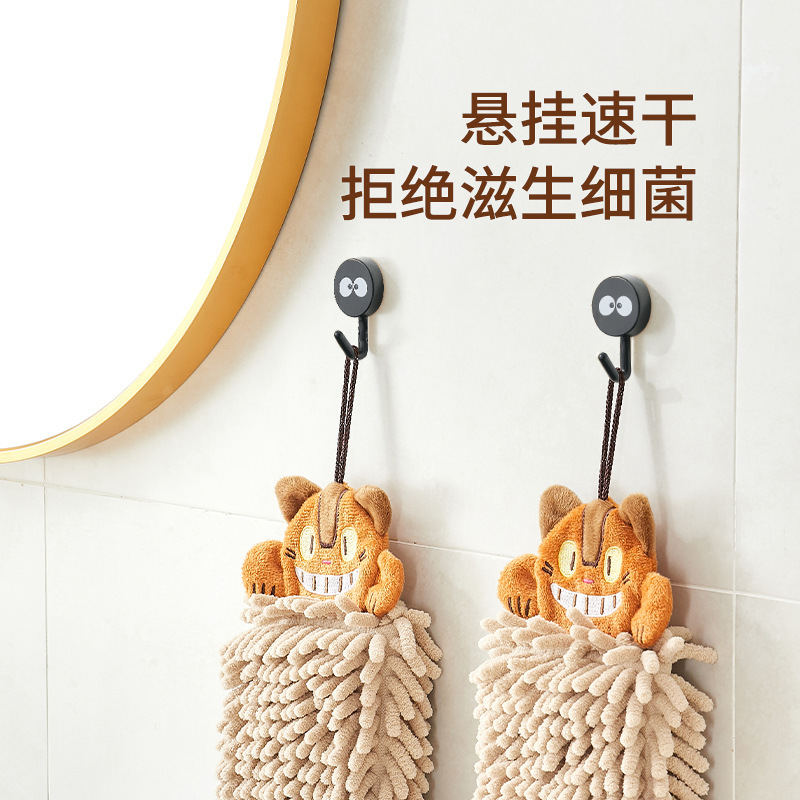 Totoro Wipe Hand Towel Cute Towel Cloth Kitchen Quick-drying Bathroom Absorbent Hair-free Creative Hanging Handball Wipe