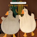 Cute Animal Goose Coral Fleece Towel Hanging Bathroom Kitchen Absorbent Towel Household Thickened Wipe Handkerchief