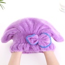 Coral fleece shower cap adult soft absorbent hair drying towel thickened quick-drying headscarf cute bow hair drying hat