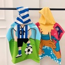 儿童浴巾斗篷现货易吸水数码卡通印花户外浴袍超细纤维连帽沙滩巾