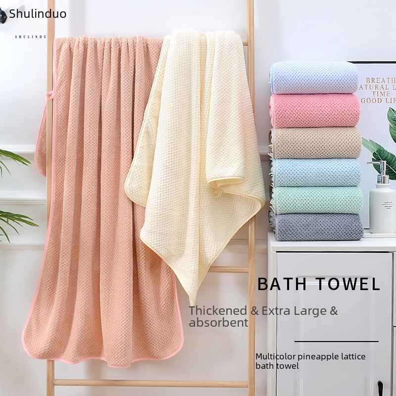 Pineapple coral fleece bath towel factory soft absorbent adult men's and women's beach towel bath large towel generation