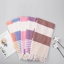 Factory simple polyester cotton tassel bath towel Turkey beach towel striped bath towel beach towel