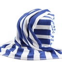 Cotton yarn-dyed jacquard beach bath towel custom 75*152 blue and white striped swimming large towel gift bath towel