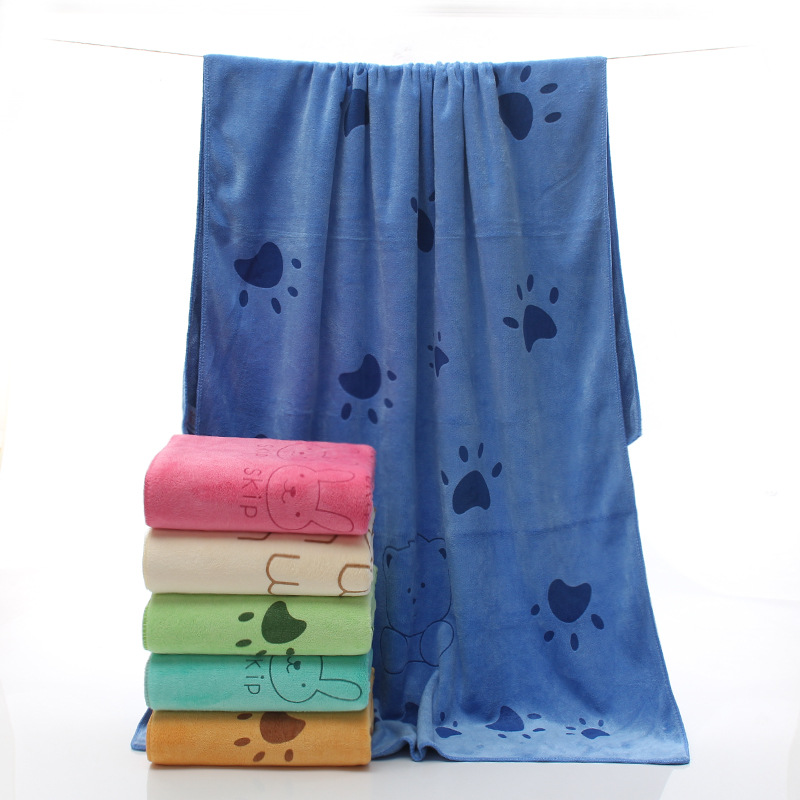400g/㎡ thick microfiber bath towel absorbent quick-drying adult large towel cartoon printed beach towel