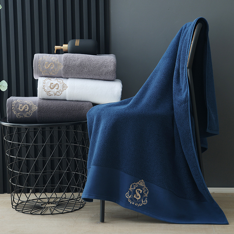 Five-star Hotel Cotton Bath Towel 80*150 Plus Thickened Soft Absorbent Adult Household Combed Cotton Bath Towel