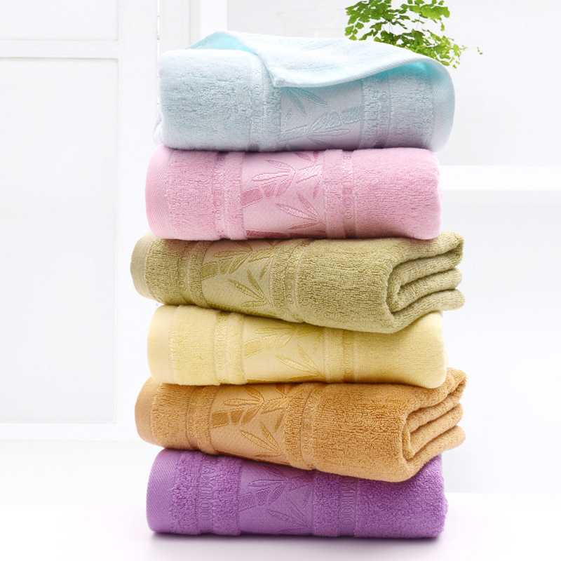 Plain Bamboo Forest Broken Bamboo Fiber Bath Towel Adult Thickened Absorbent Beauty Salon Towel Bath Towel Gift Set Towel
