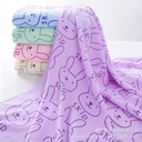 Beach towel bath towel fine fiber printed rabbit head children's bath towel household soft absorbent lint-free quick-drying towel