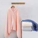 Xiangfeng Coral Fleece Striped Large Bath Towel Extra Thickened Design Soft Absorbent Wearable Large Cloak
