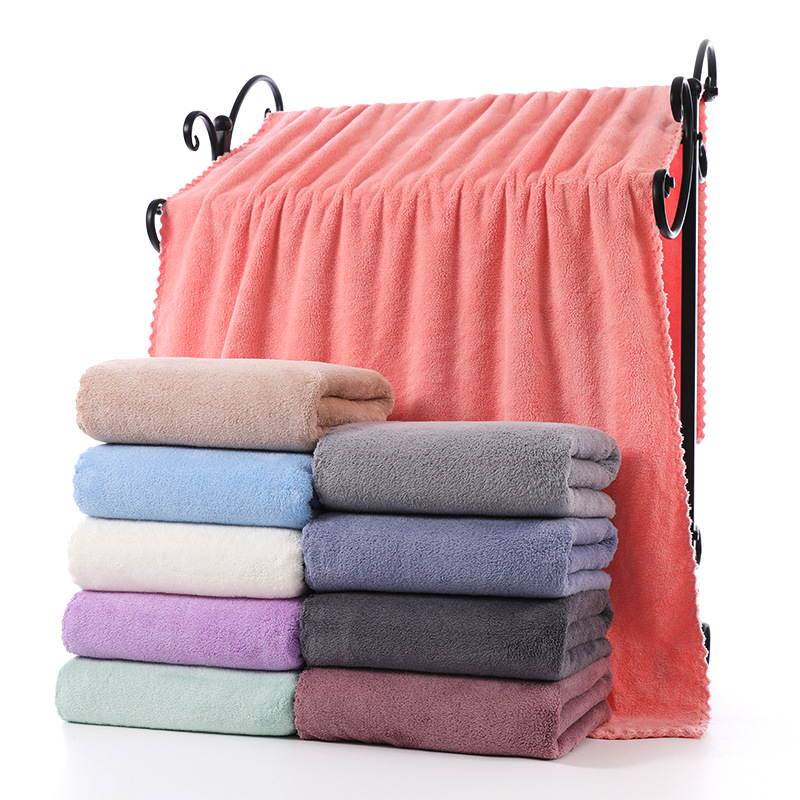 Factory coral fleece bath towel 70*140 soft absorbent beach towel household adult bath towel spot