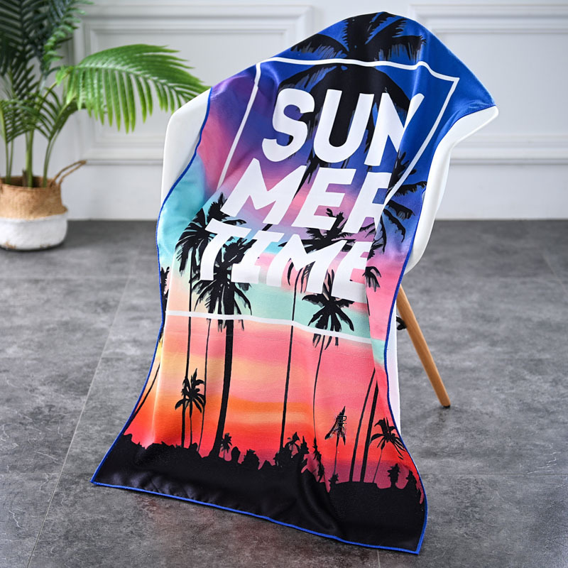 Beach towel in stock adult digital striped swimming towel soft quick-drying easy to absorb water good printing bath towel