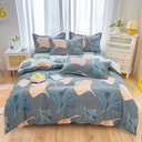 Twill sanding bed hat four-piece set simple dormitory thick cotton bed sheet quilt cover small fresh bedding