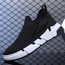 Spring Flying Weaving Breathable Mesh Shoes Thick Sock Mouth Sneakers Slip-on Men's Casual Shoes