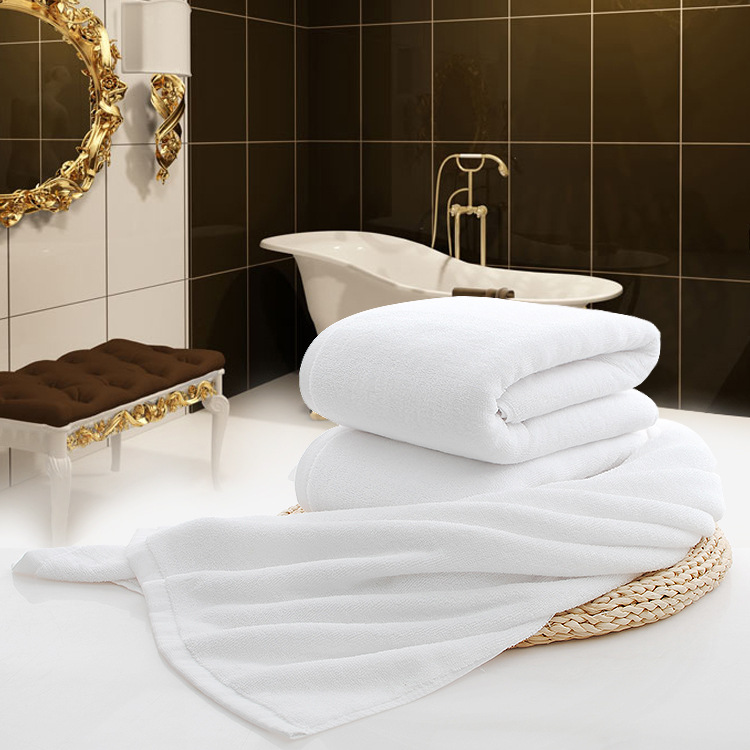 cotton thick bath towel hotel linen home bath towel hotel cotton homestay white towel embroidered LOGO