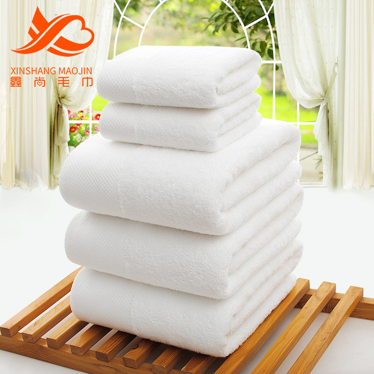 Towel factory 16 spiral white towel bath towel Star hotel towel beauty sweat evaporate white towel logo