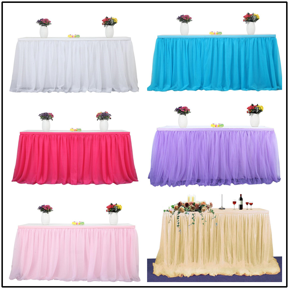 Tulle Wedding Table Mantle Dessert Table Set Sign-in Table Yarn Table Wedding Tablecloth Snow Yarn Table Birthday Cake Yarn