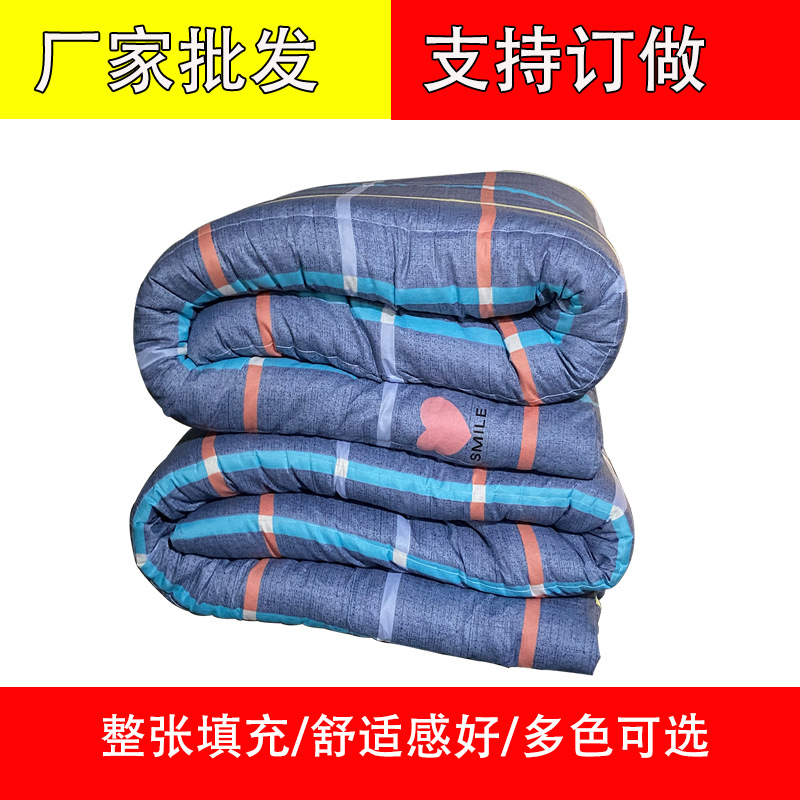 Labor Cotton Quilt Student Dormitory Thickened Warm-keeping Project Migrant Workers Cotton Bedding Mats by Manufacturers