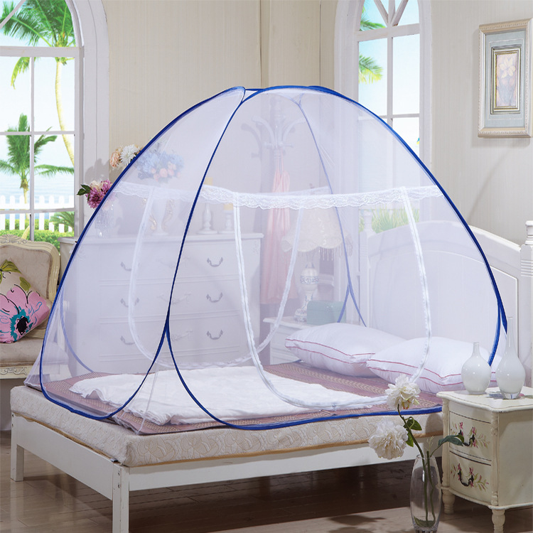 Mongolian bag Mosquito net installation-free steel wire bottomless folding single and double door magic Mosquito net Mosquito net