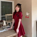 红色设计感盘扣裙子2023款改良旗袍复古收腰显瘦茶歇法式连衣裙夏