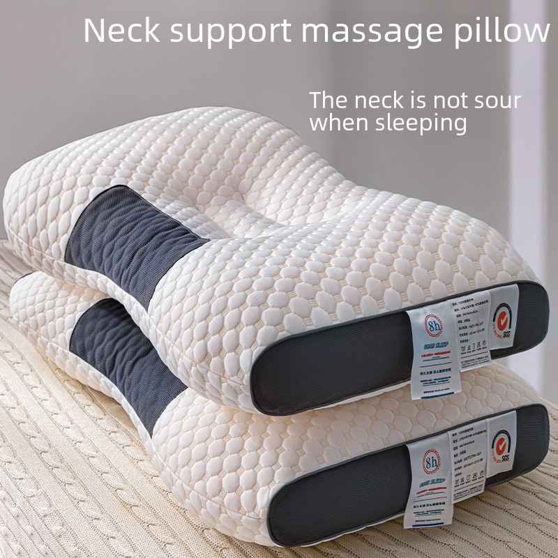 Knitted non-collapse pillow pillow core deep sleep cervical spine protection adult student home dormitory single partition massage pillow