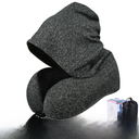 Memory Foam Hooded U-shaped Pillow Removable and Washable Hooded Neck Pillow Outdoor Travel Pillow Cationic Car U-shaped Pillow