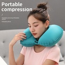Press Inflatable Pillow Travel Portable Aircraft Headrest Storage Inflatable U-shaped Pillow Nap Neck Pillow Travel Three Treasures