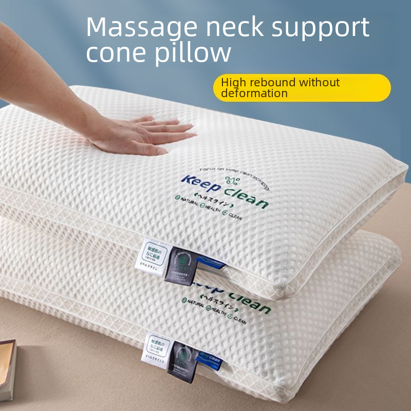 Class A Knitted Cotton Pillow No Collapse Pillow Core Cervical Spine Protection to Help Sleep Single Pillow for Student Dormitory for Hotel Home