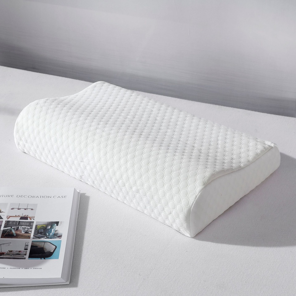 Factory Direct supply space memory foam wave-shaped pillow knitted air layer slow rebound B- type neck protection memory pillow