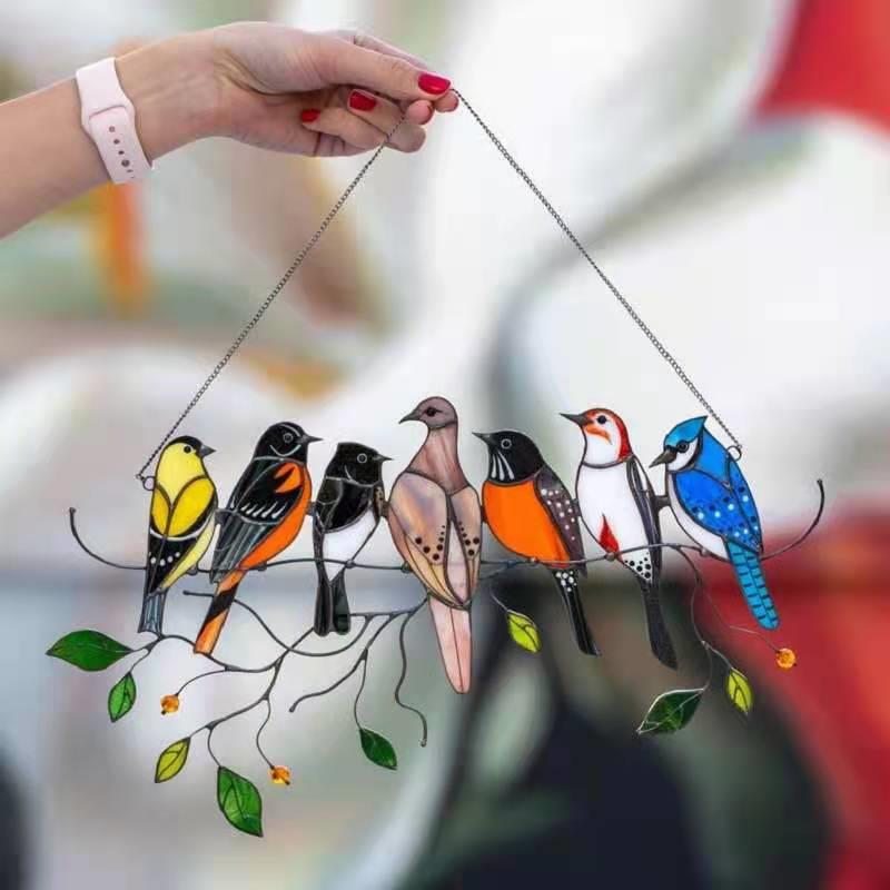 Independent Station Bird Painted Window Decoration Bird Pendant Mother's Day Gift