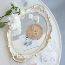 Retro Old European Style Mirror Sundries Storage Dressing Table Wedding Tray Internet Celebrity Photography Props Ornaments Dessert Tray