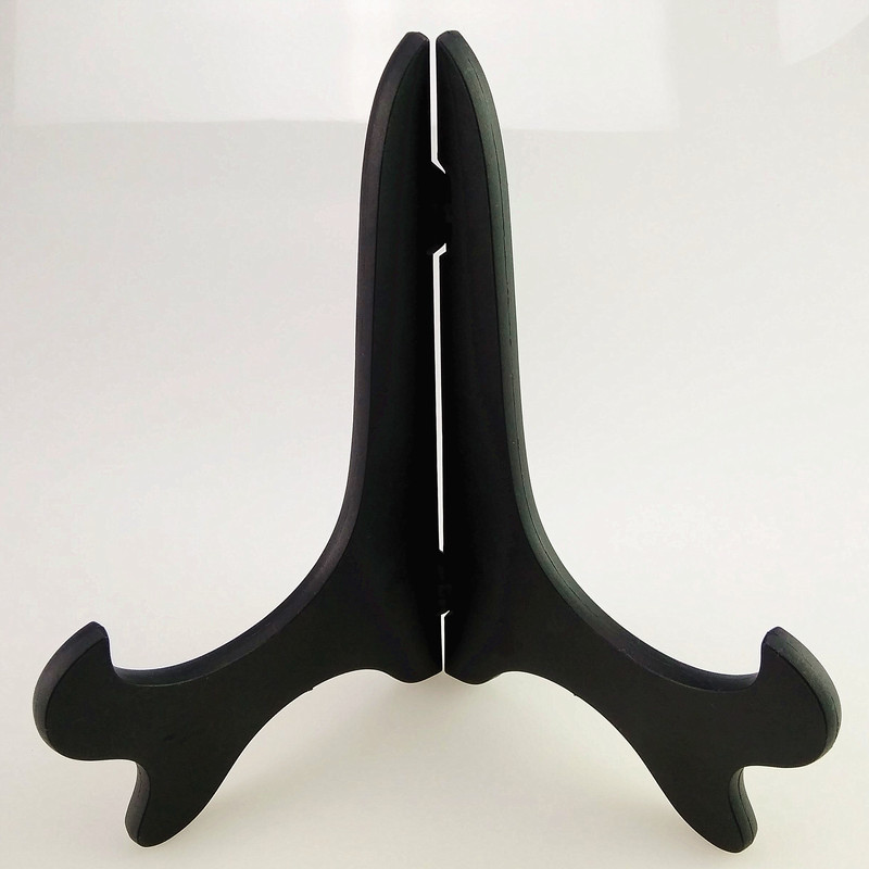 Black Imitation Wooden Plate Plastic Stand Plastic Display Plate Stand Carbon Carving Display Stand Bracket Plate Stand