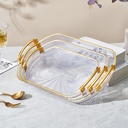 European-style Golden Rectangular Tray Fruit Tray Tea Tray Pastry Plate Cake Plate Jewelry Box Tray Plate Cake Rack