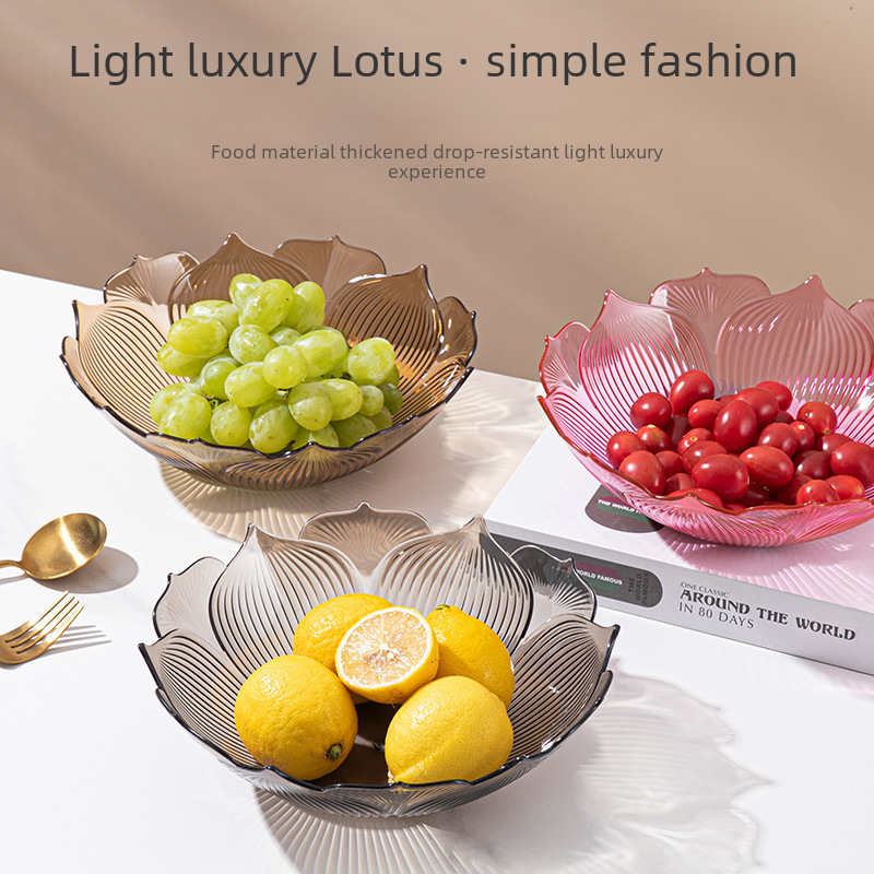 PET Fruit Plate Creative Modern Living Room Salada Plate Internet-red Crystal Dried Fruit Plate snack plate Candy Plate Storage Plate