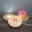 Solid Wood LED Night Light Base Wooden Colorful Crystal Crafts Ornaments Luminous Base Wooden Art