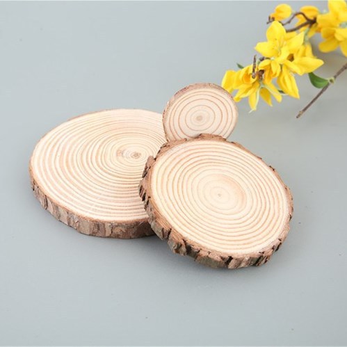 Pine wood chip handicraft round wood chip diy background wall children's early education creative decoration base