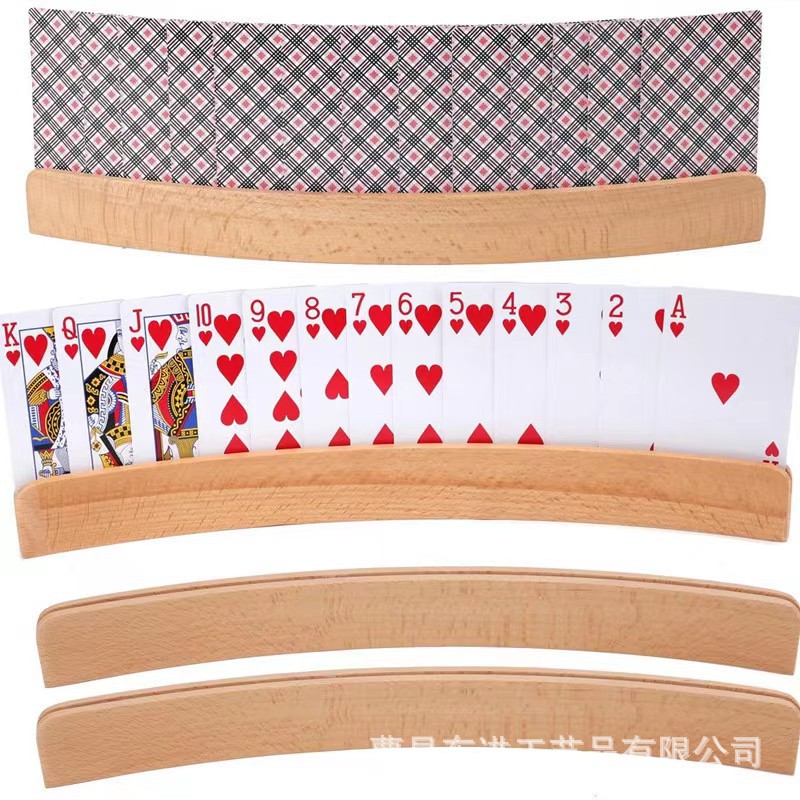 Creative wooden card holder playing card shelf solid wood card base business card holder postcard base holder