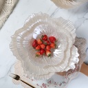 Nordic Modern Glass Fruit Tray Flower-shaped Pearlescent Snack Fruit Tray Simple Snack Afternoon Tea Tray Home