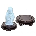 Solid Wood Ornaments Lotus Round Base Black Catalpa Wood Qi Jade Purple Sand Pot Vase Bonsai Buddha Statue Guanyin Base