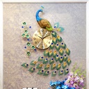lianzhuang恋妆欧式孔雀挂钟客厅钟表创意现代装饰时钟壁挂表石英