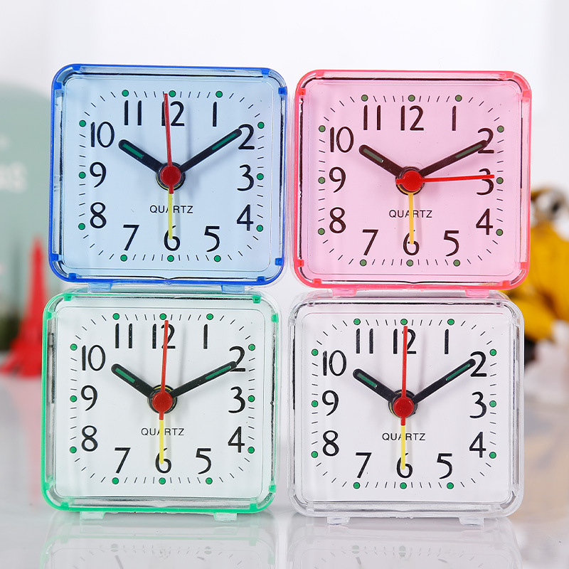 Simple creative candy color Square small alarm clock children's bedroom desktop clock student bedside clock manufacturers