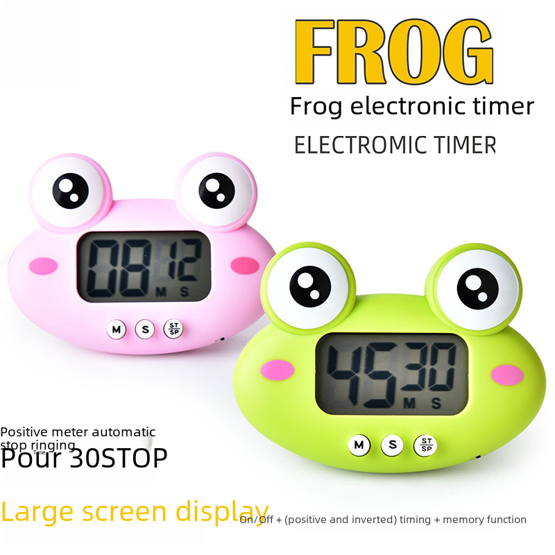 创意RB600青蛙电子计时器卡通动物学生做题儿童自律电子数字计时