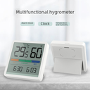 工厂批发新款两用数字温湿度计时钟 家用室内厨房冰箱电子测量仪