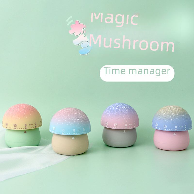Dream Mushroom Mechanical Timer Cartoon Children Time Manager Student Learning Self-discipline Reminder Kitchen Timer