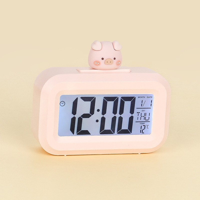Creative mini electronic clock backlight luminous small alarm clock cartoon student clock smart clock holiday gift alarm clock