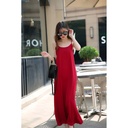 Summer Thickened Impermeable Thin Shoulder Strap Sling A- Line Loose Base Petticoat Dress Ankle Long Dress
