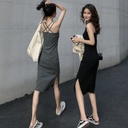 Mid-length Strap Dress Outer Wear Summer Women's Split Elegant Slim Inner Base Skirt